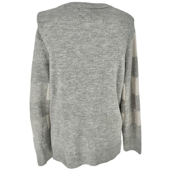 Old Navy Sweater Womens XXL Gray White Plaid LS Super Soft Acrylic/Nylon Blend - Picture 3 of 10